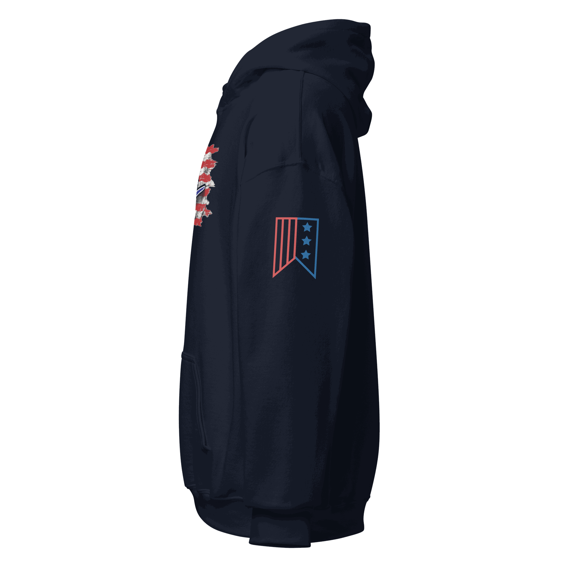 F4U Flag Unisex Hoodie with double-lined hood and front pouch pocket for pilot gift enthusiasts