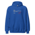 Blue Bike Shop Unisex Hoodie with front pocket and printed text design