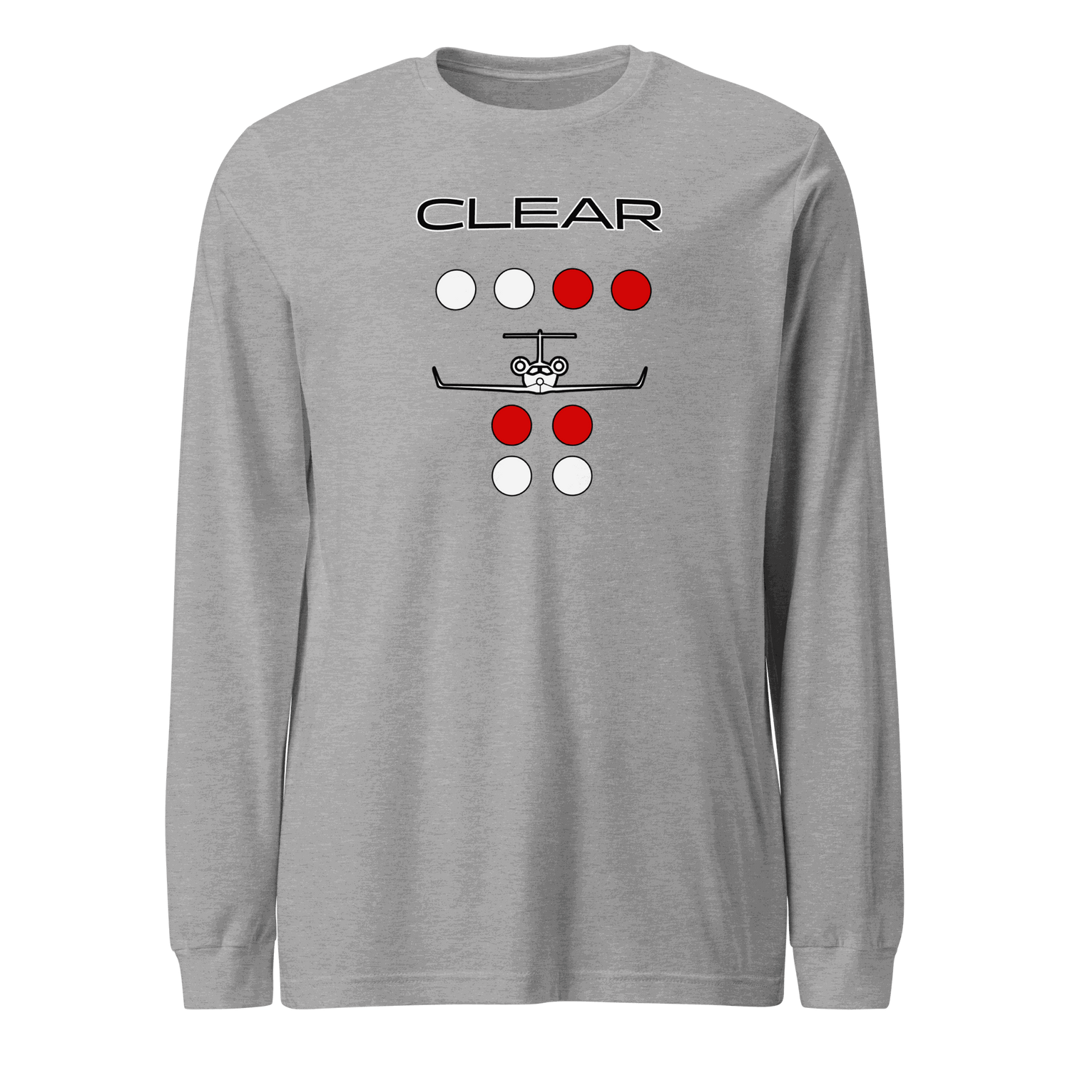 Grey Clear to Land private jet flying t-shirt long sleeve tee for unisex