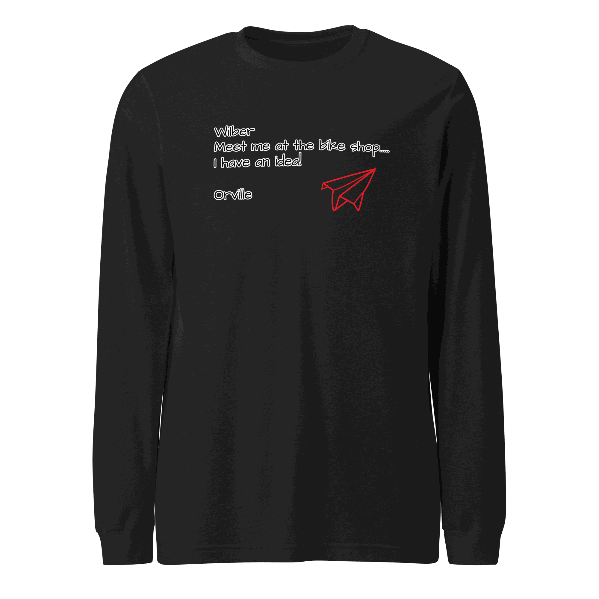 Bike Shop Unisex long sleeve tee in casual and professional fit with ribbed cuffs and crew neck