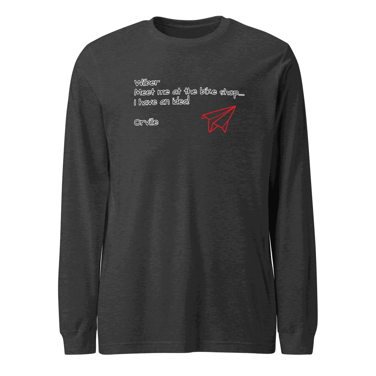 Bike Shop Unisex long sleeve tee in various sizes and colors with crew neck and ribbed cuffs