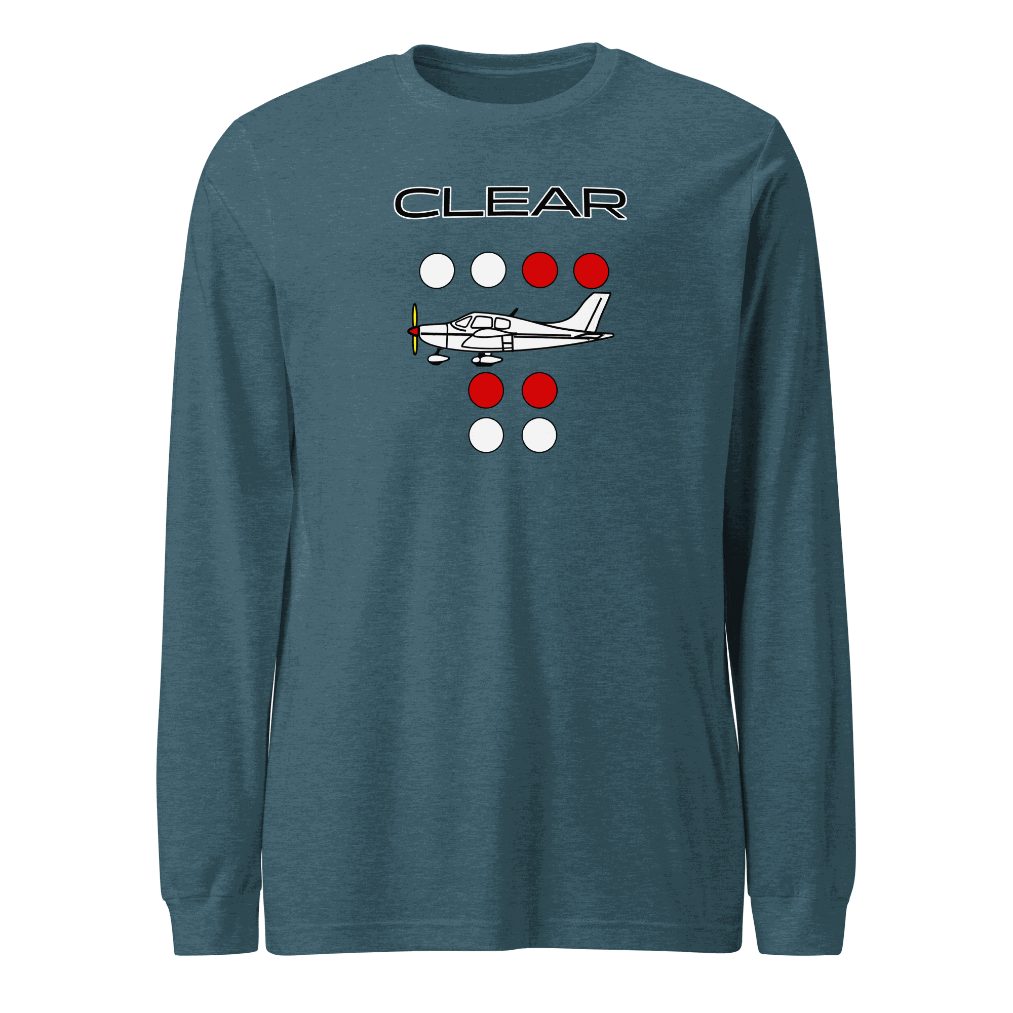 Unisex Clear to land propeller long sleeve tee with aviation design and comfortable fit