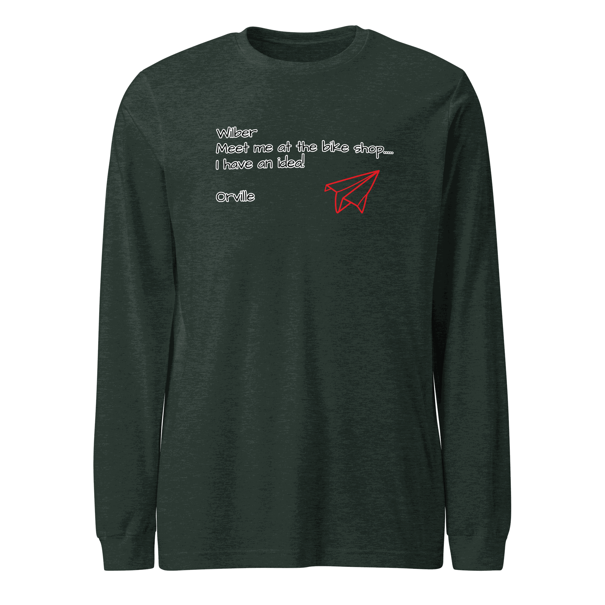 Bike Shop Unisex long sleeve tee in casual style with ribbed cuffs and crew neck