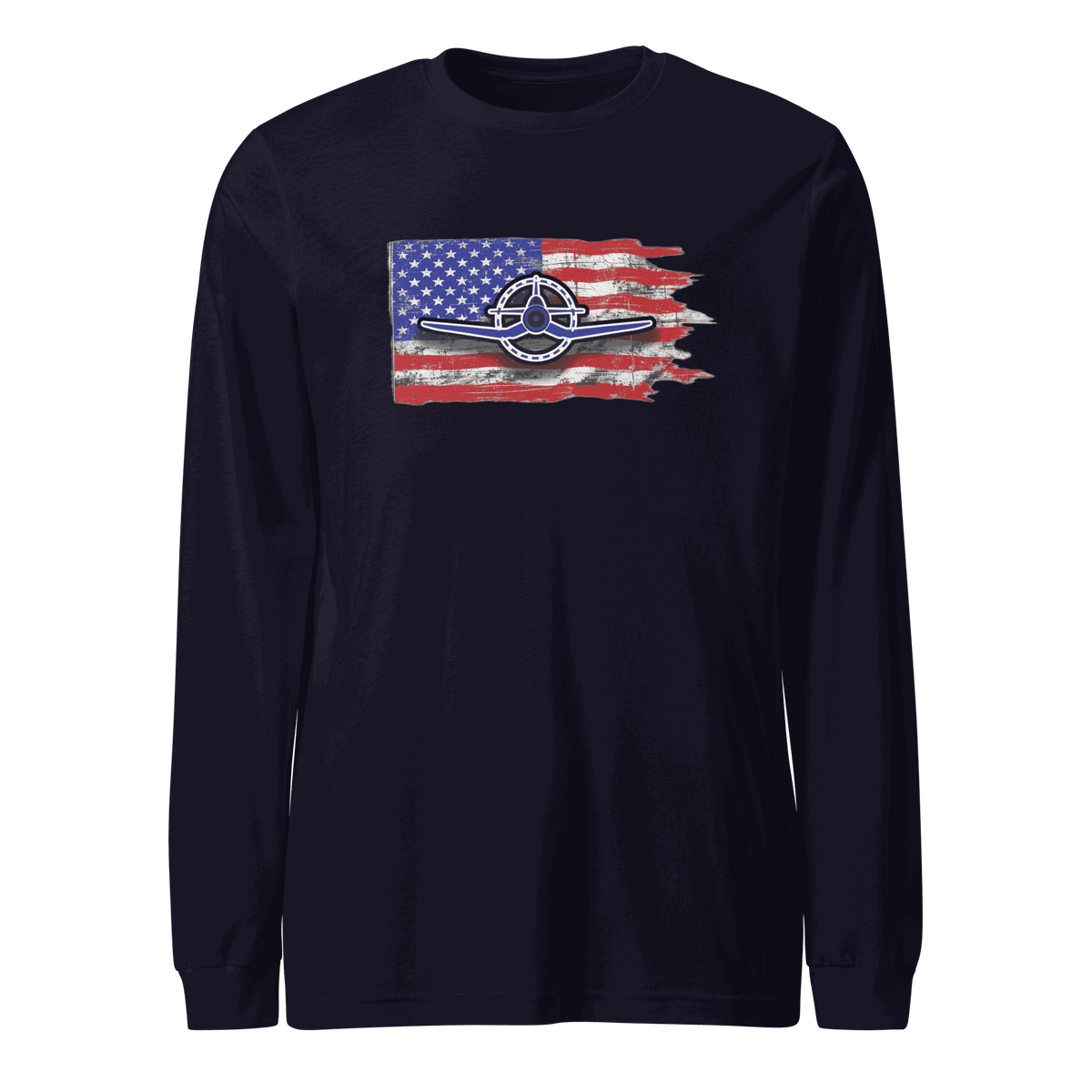 Unisex Airplane Tee F4U Corsair long sleeve shirt in cotton blend with regular fit and ribbed cuffs