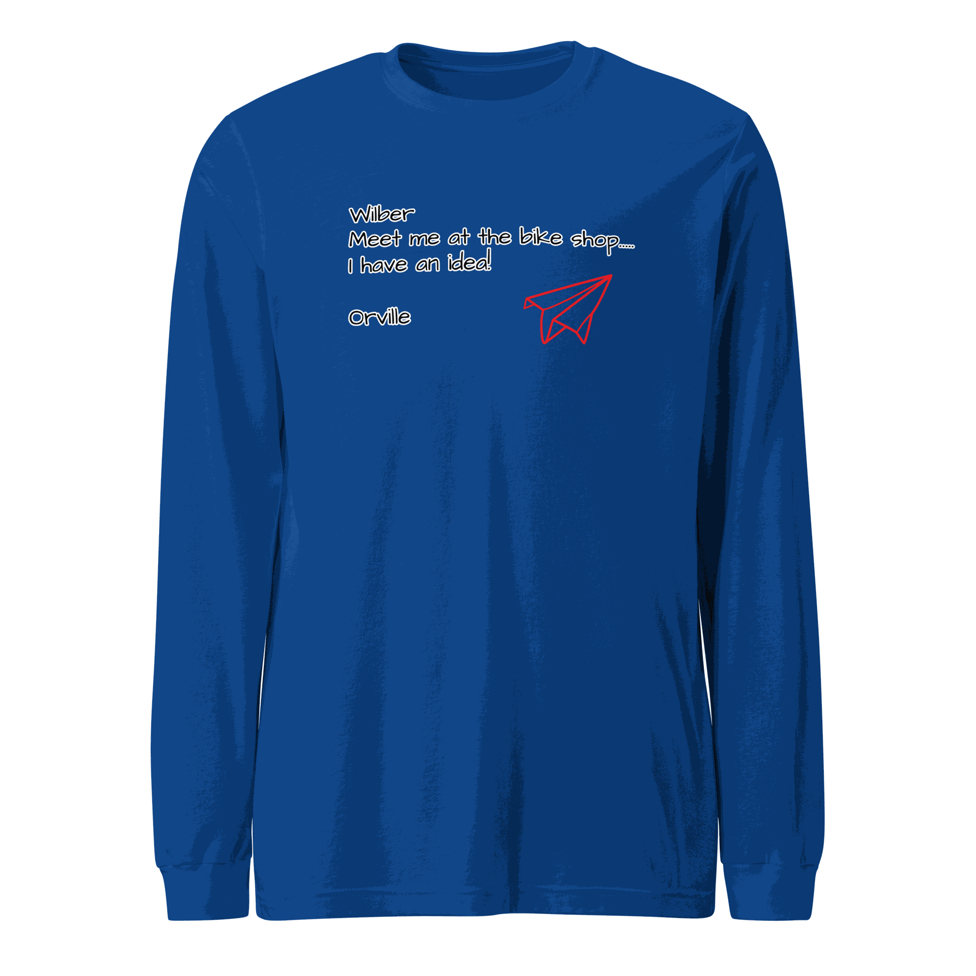 Bike Shop Unisex long sleeve tee in casual style with crew neck and ribbed cuffs