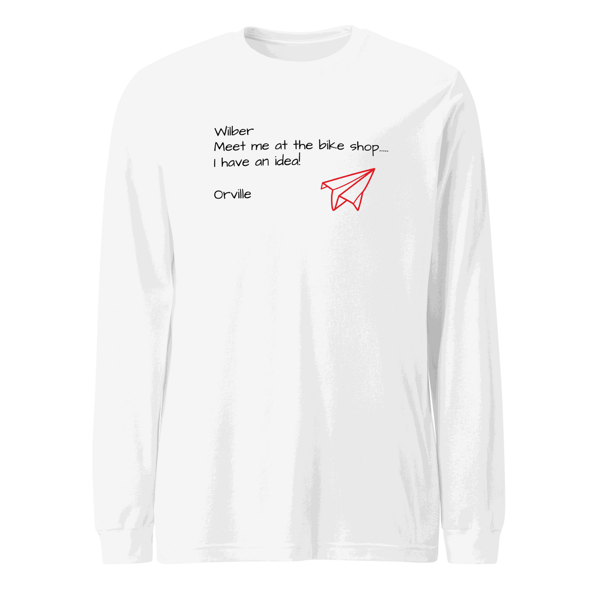 Bike Shop Unisex long sleeve tee in cotton with crew neck and ribbed cuffs