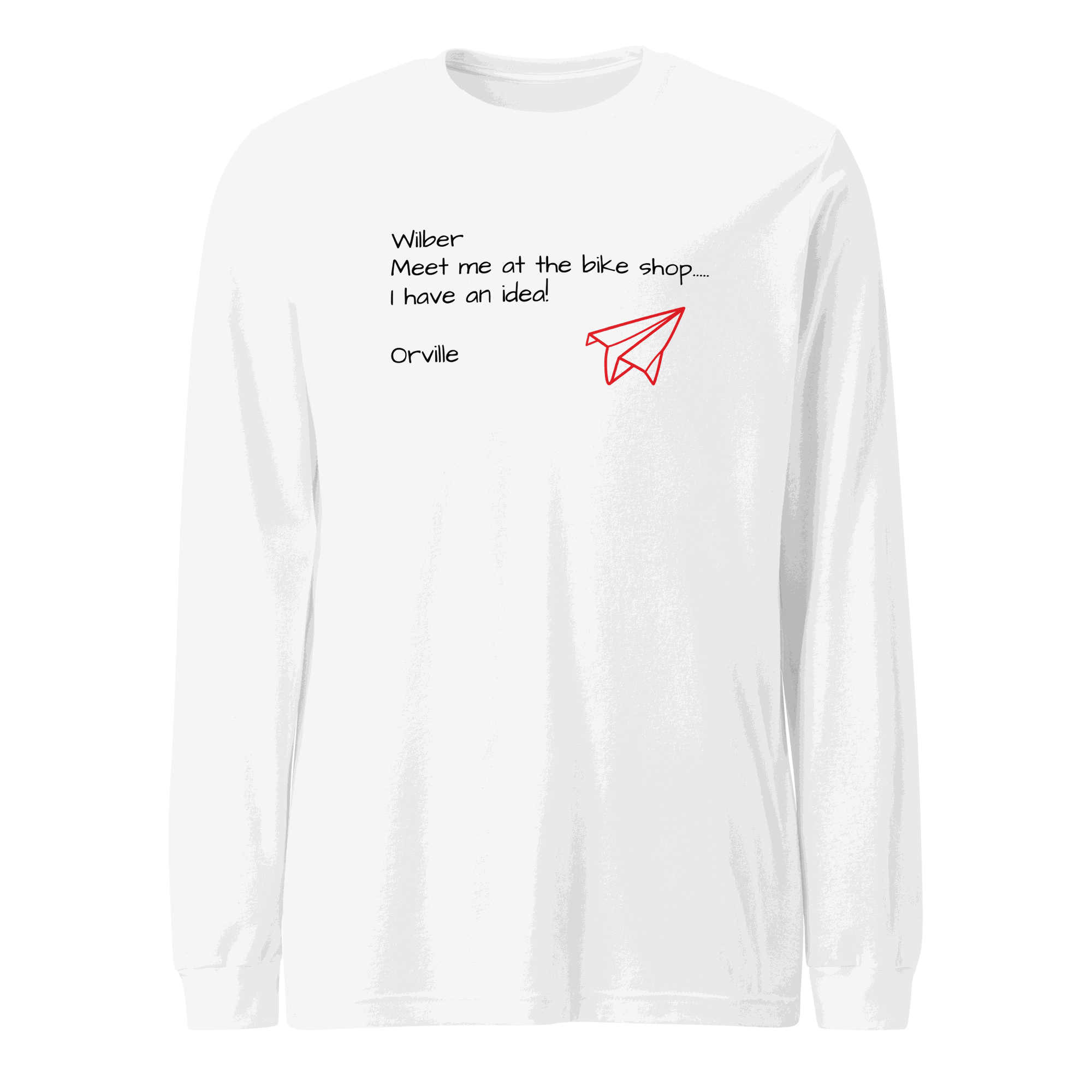 Bike Shop Unisex long sleeve tee in cotton with crew neck and ribbed cuffs