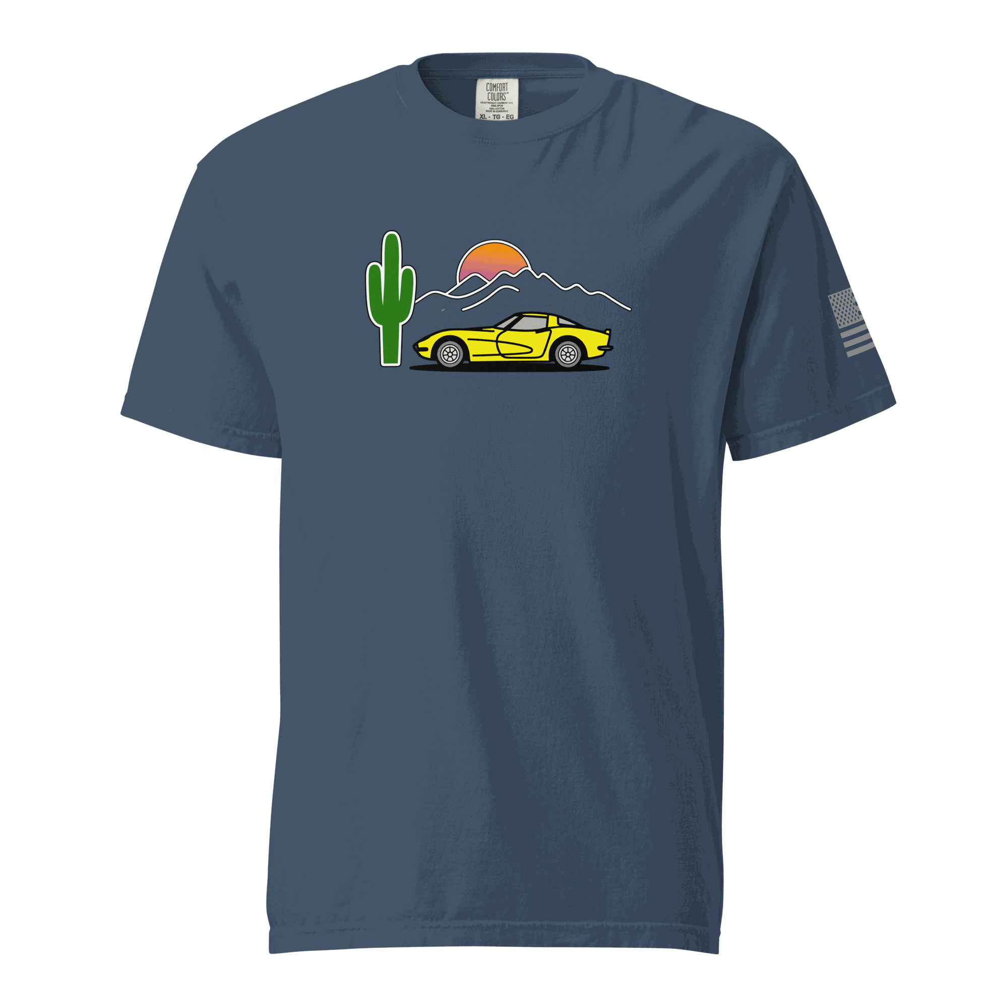 Vintage T-Shirt Sunset Corvette Yellow Limited - Prop and Piston