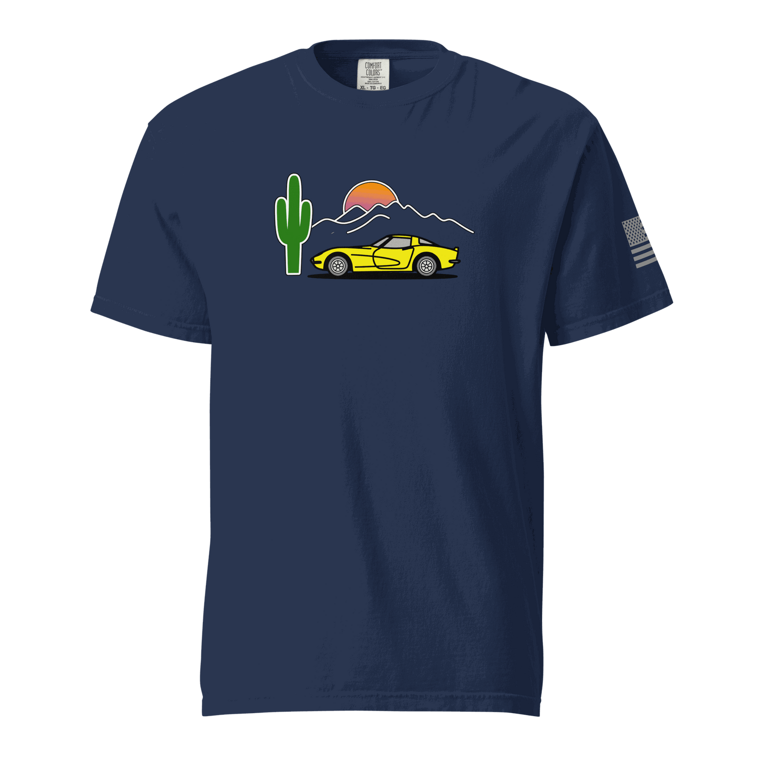 Vintage T-Shirt Sunset Corvette Yellow Limited - Prop and Piston