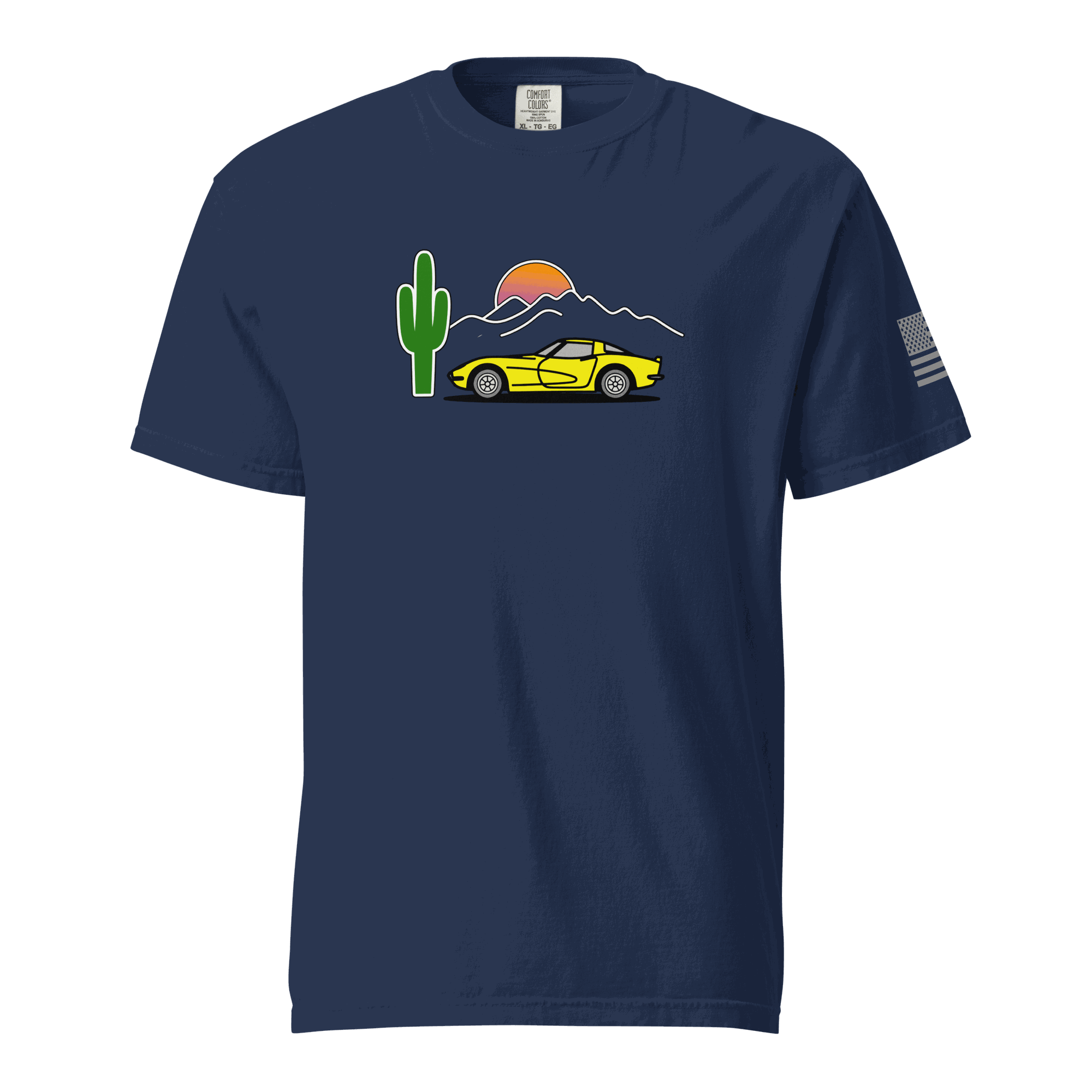 Vintage T-Shirt Sunset Corvette Yellow Limited - Prop and Piston