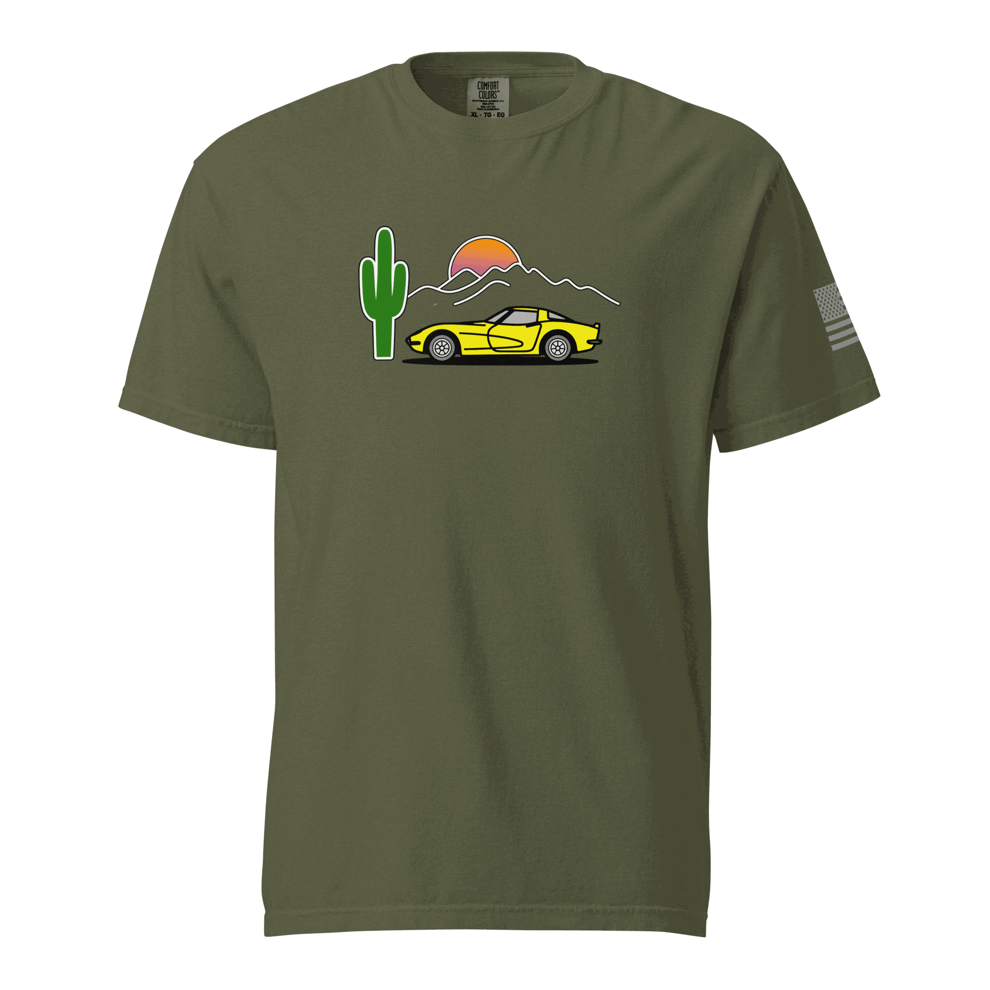 Vintage T-Shirt Sunset Corvette Yellow Limited - Prop and Piston