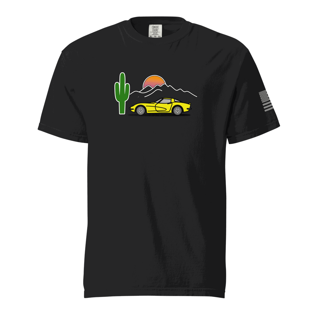 Vintage T-Shirt Sunset Corvette Yellow Limited - Prop and Piston