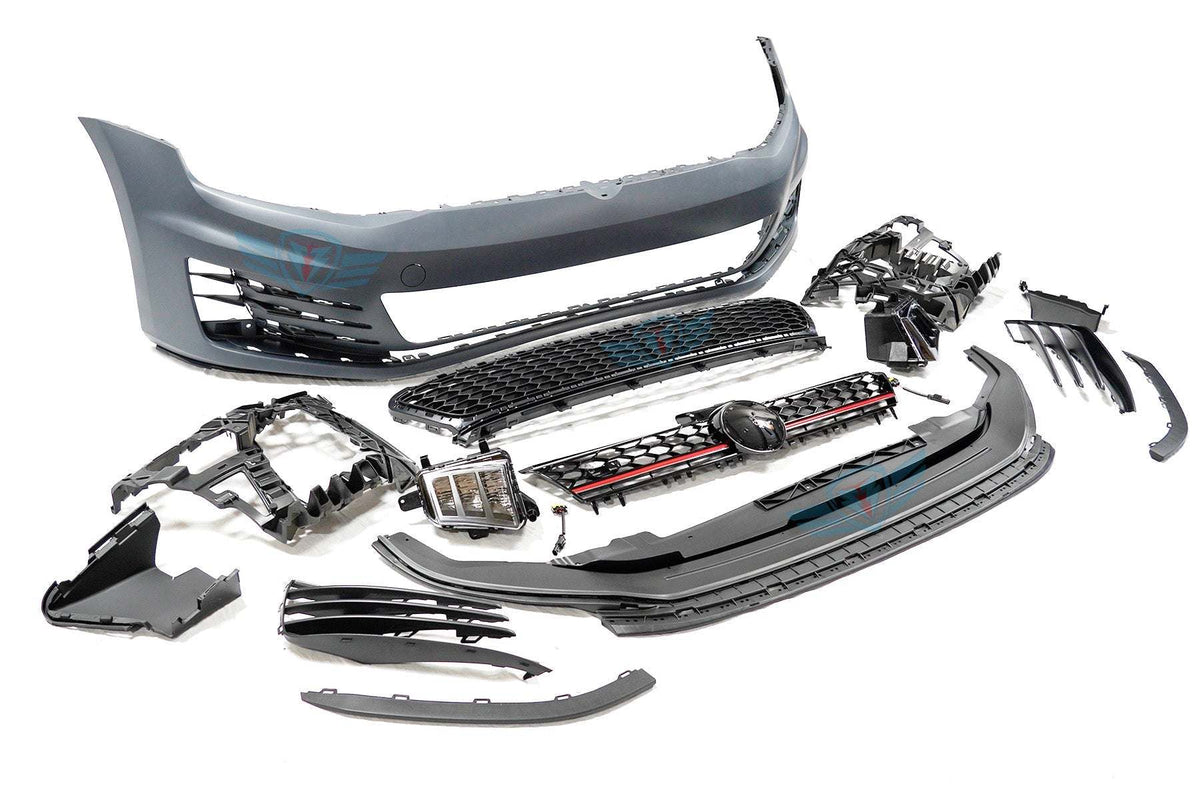 2015-2017 Volkswagen MK7 Pre-Facelift Golf GTI Style Front Bumper Conversion Kit - Prop and Piston