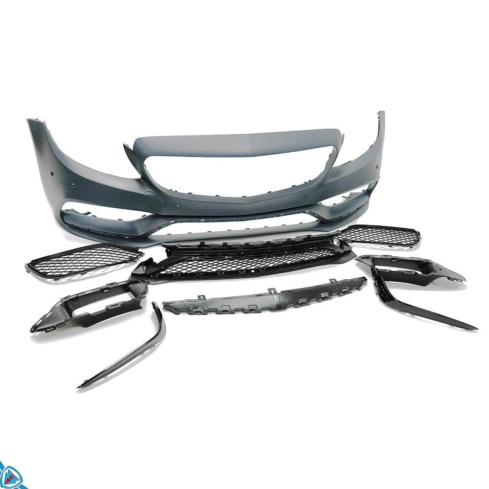 2015-2018 Mercedes-Benz (W205) Pre-Facelift C63 AMG Style Front Bumper Conversion Kit - Prop and Piston