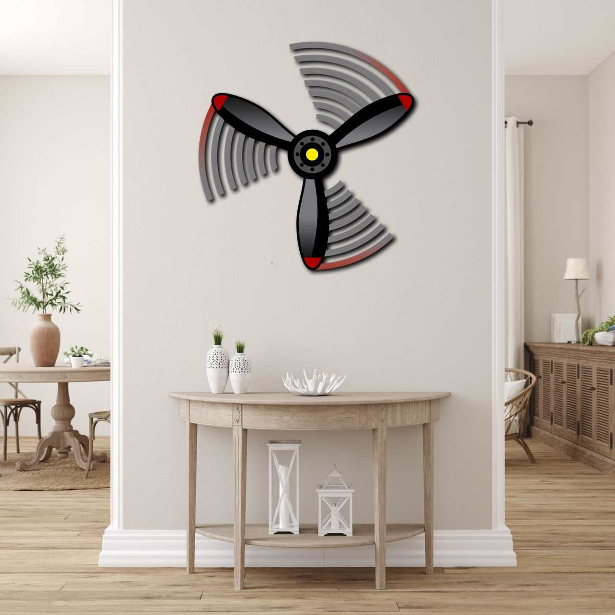 Multicolor metal wall art Propeller Spin Metal Wall Art - Prop and Piston