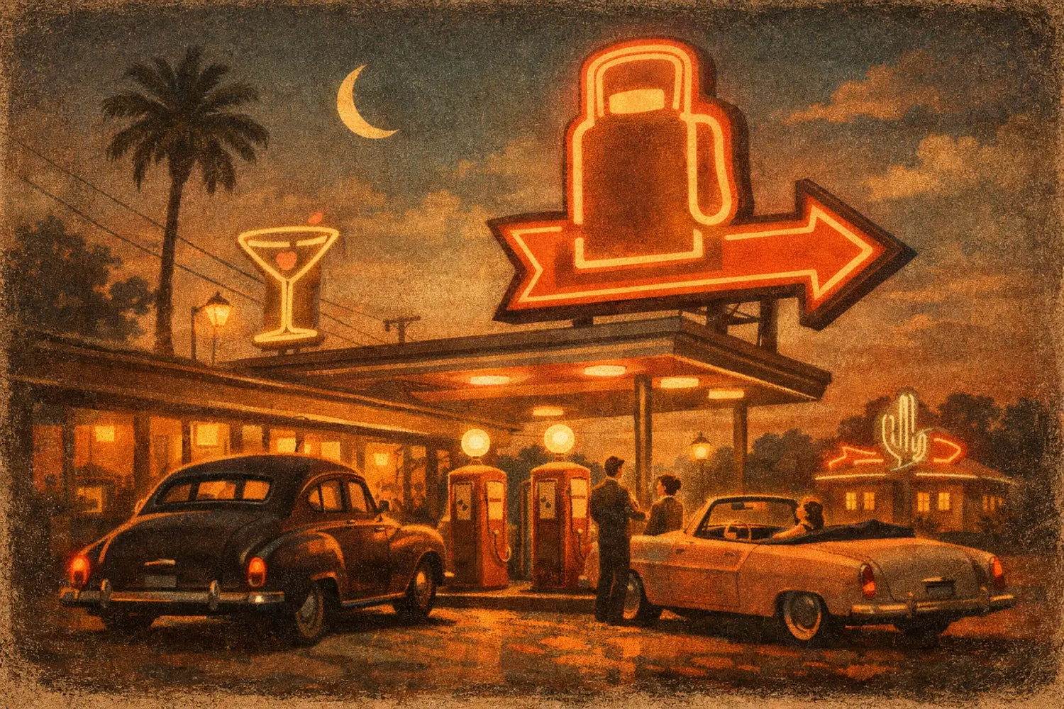 Gas Station Neon Sign Decor That Sets the Mood