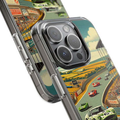 Vintage Racing Track Clear Impact-Resistant Phone Case
