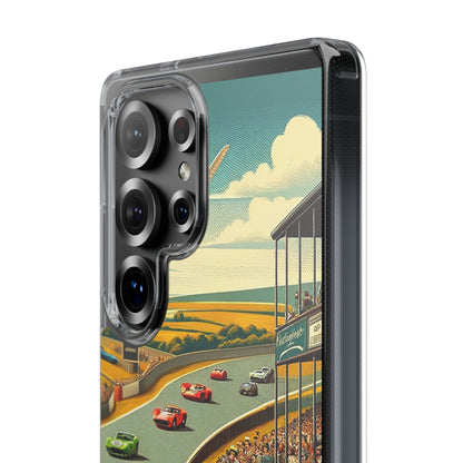 Vintage Racing Track Clear Impact-Resistant Phone Case