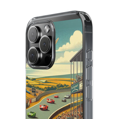 Vintage Racing Track Clear Impact-Resistant Phone Case