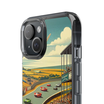 Vintage Racing Track Clear Impact-Resistant Phone Case
