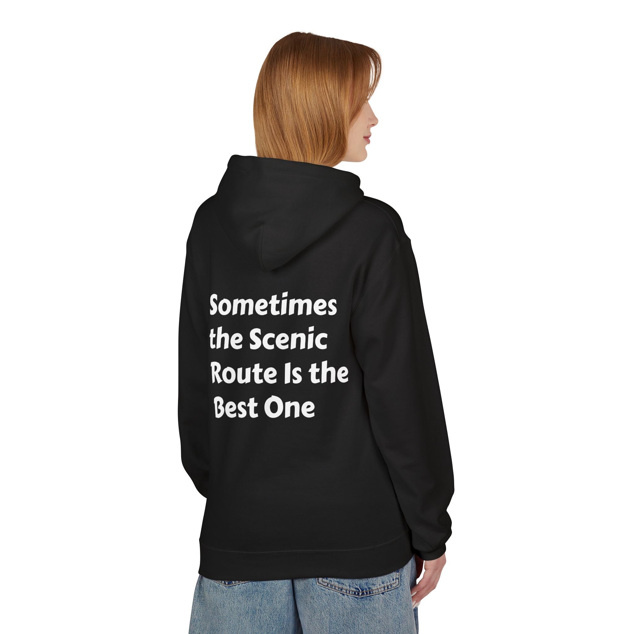 Scenic Route Inspirational Hoodie, Cozy Gift for Travelers, Motivational Sweatshirt, Perfect for Road Trips, Unisex Hoodie