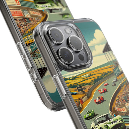 Vintage Racing Track Clear Impact-Resistant Phone Case