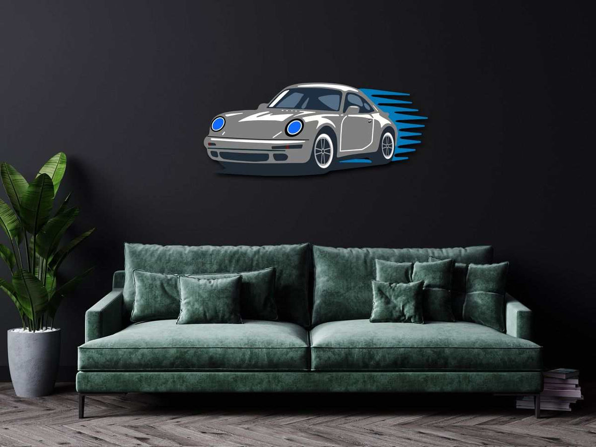 Garage wall decor steel art Performance Coupe Steel Wall Art - Prop and Piston