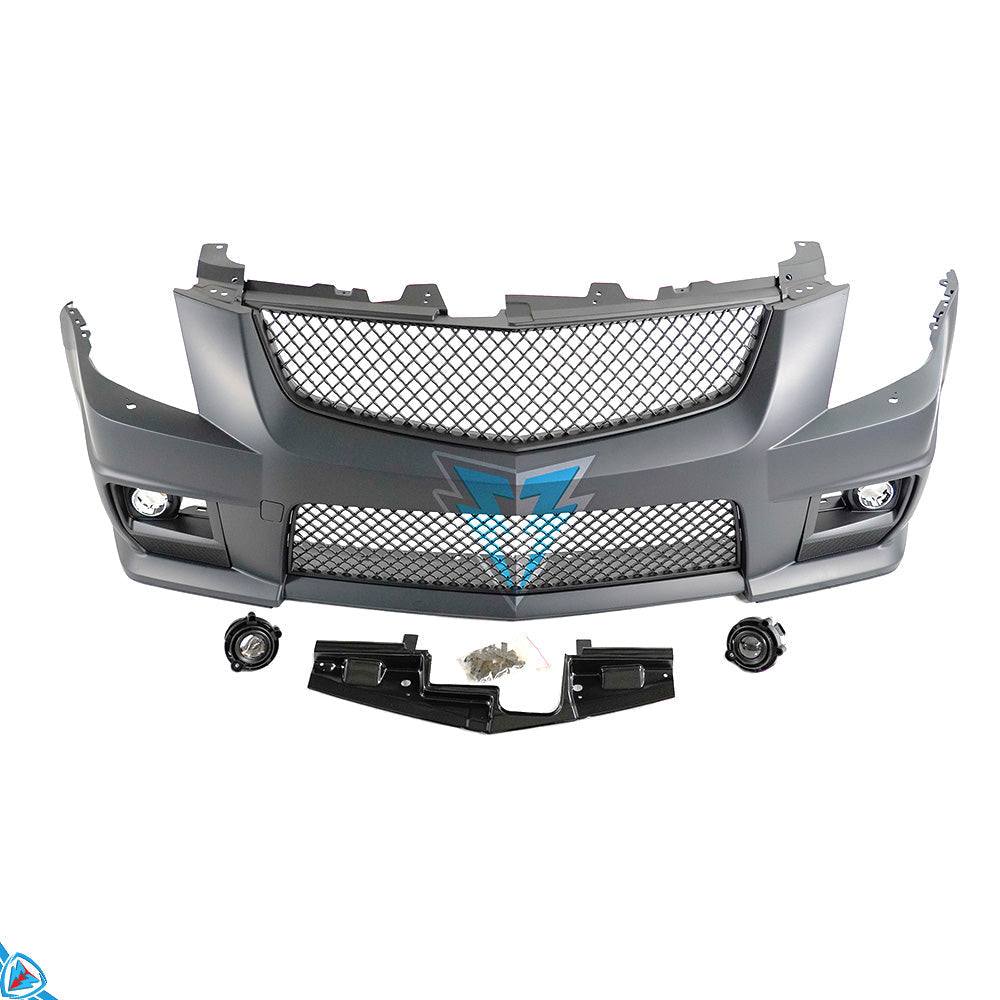 Black Cadillac CTS wagon with CTS-V style front bumper conversion kit by E3Tuning