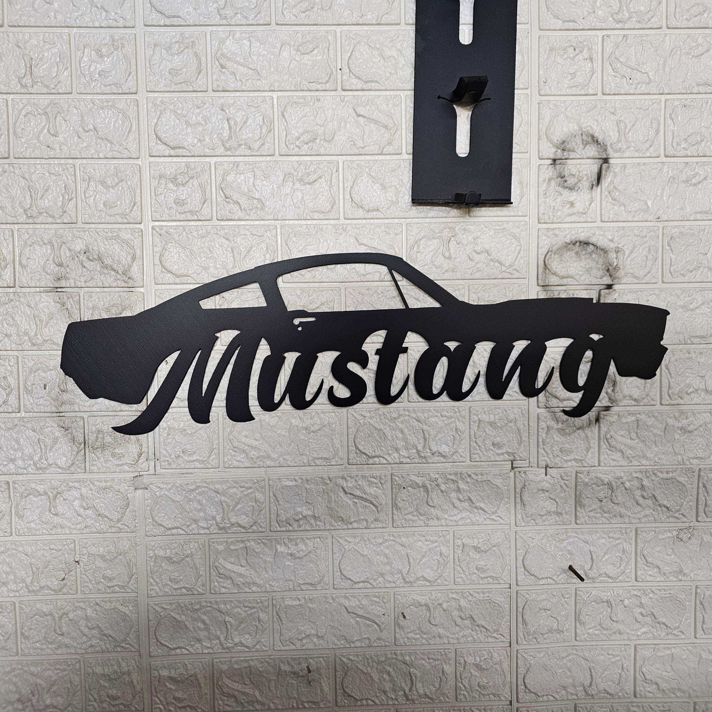 Classic Mustang Fastback Metal Wall Art – Plasma Cut Steel Garage Decor – Retro Car Gift for Mancave, Office, or Bar 20"x6"