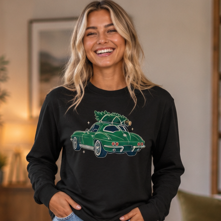 Corvette Christmas Tree Long Sleeve Shirt