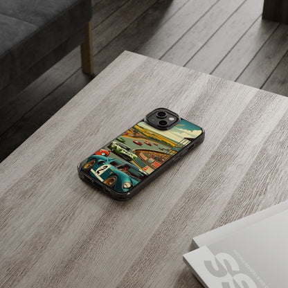 Vintage Racing Track Clear Impact-Resistant Phone Case