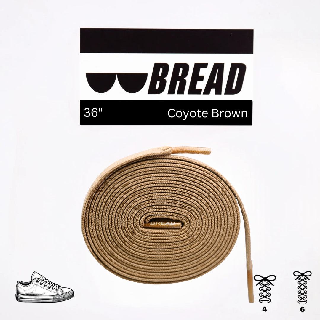 Bread Laces stretchy shoelaces in coyote brown color for easy slip-on shoes