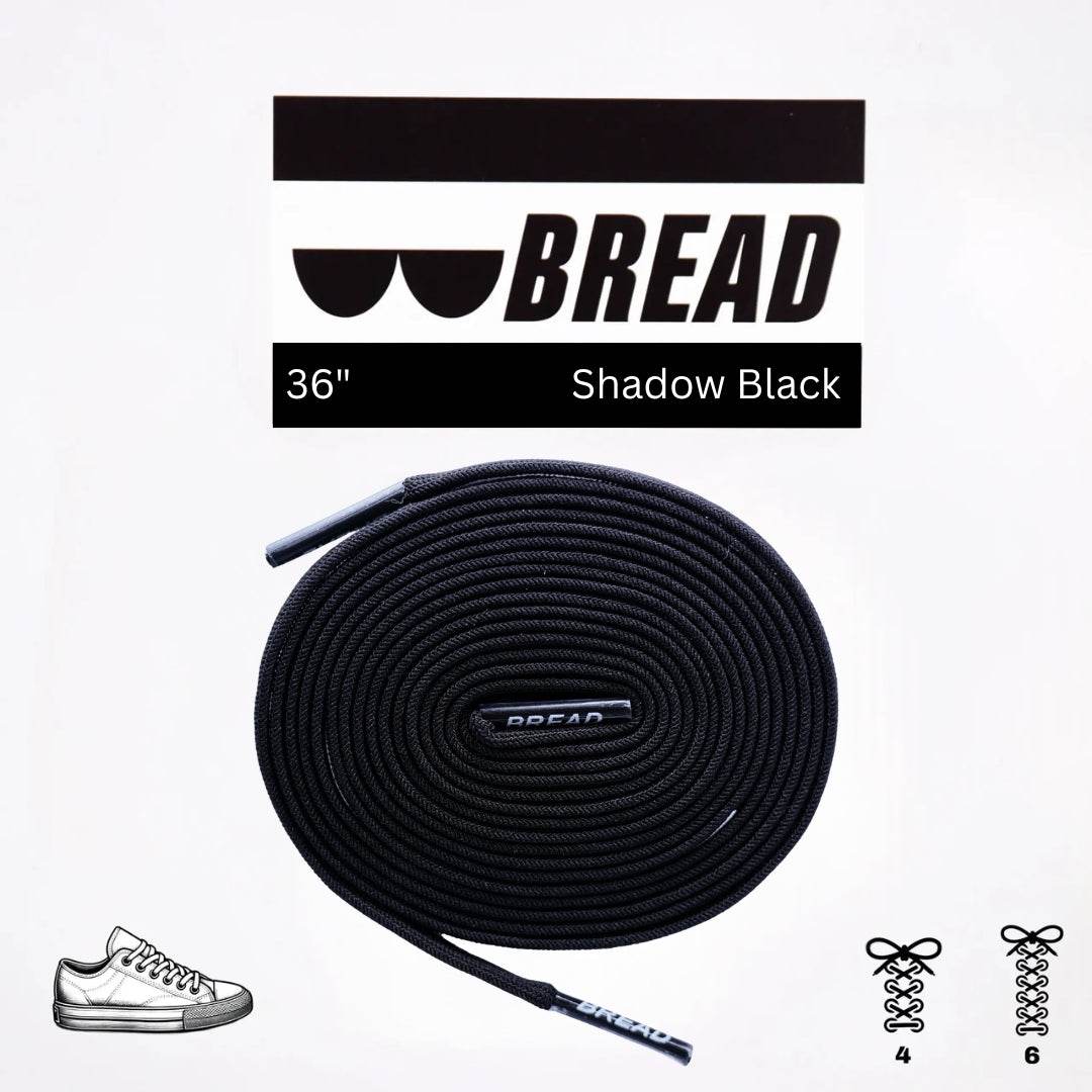 Shadow Black stretchy bread laces for secure, easy slip-on shoes