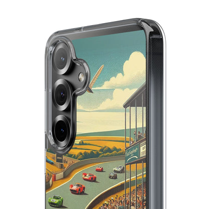 Vintage Racing Track Clear Impact-Resistant Phone Case
