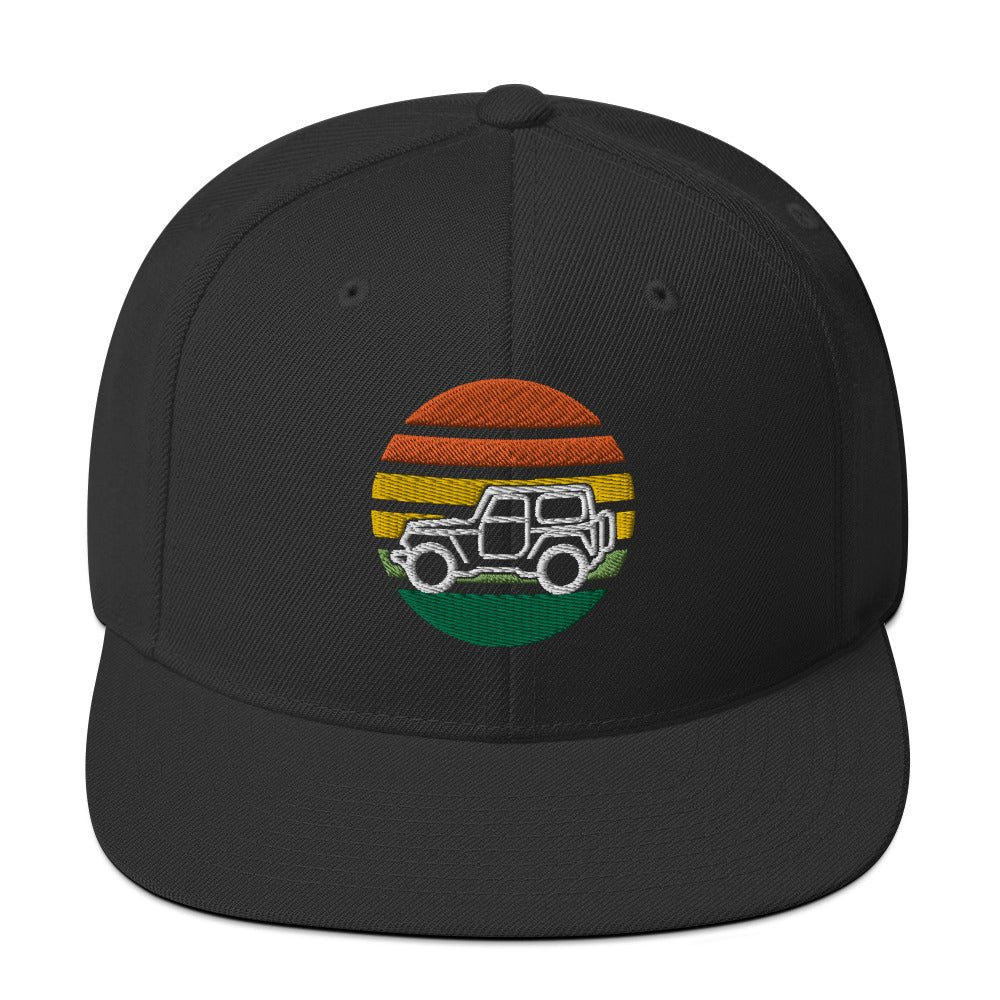 4 x 4 Embroidered Retro Snapback Hat - Prop and Piston