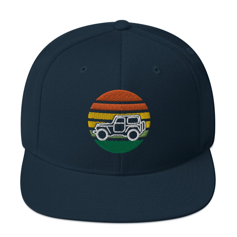 4 x 4 Embroidered Retro Snapback Hat - Prop and Piston