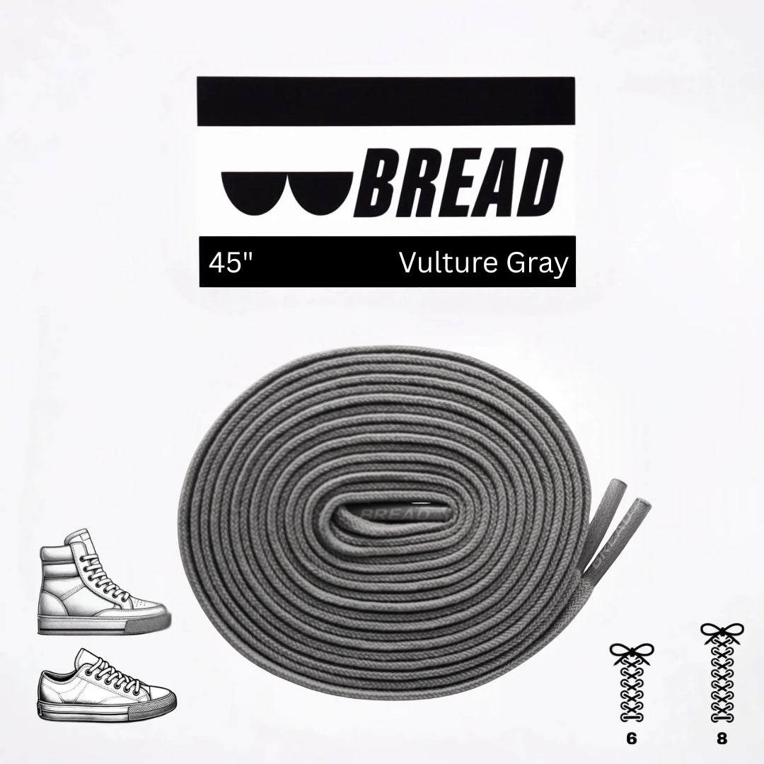 Vulture Gray Bread Laces stretchy shoelaces for easy slip-on shoes