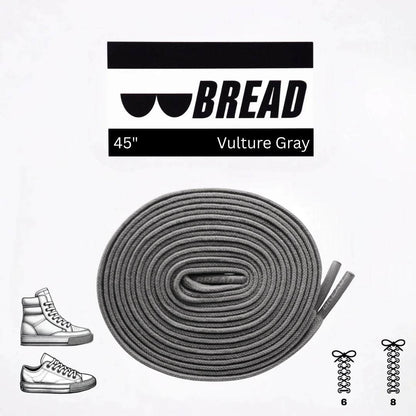 Vulture Gray Bread Laces stretchy shoelaces for easy slip-on shoes