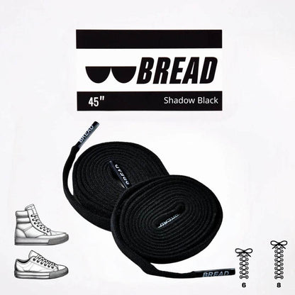 Stretchy Shadow Black Bread Laces shoelaces keeping shoes secure with one tie