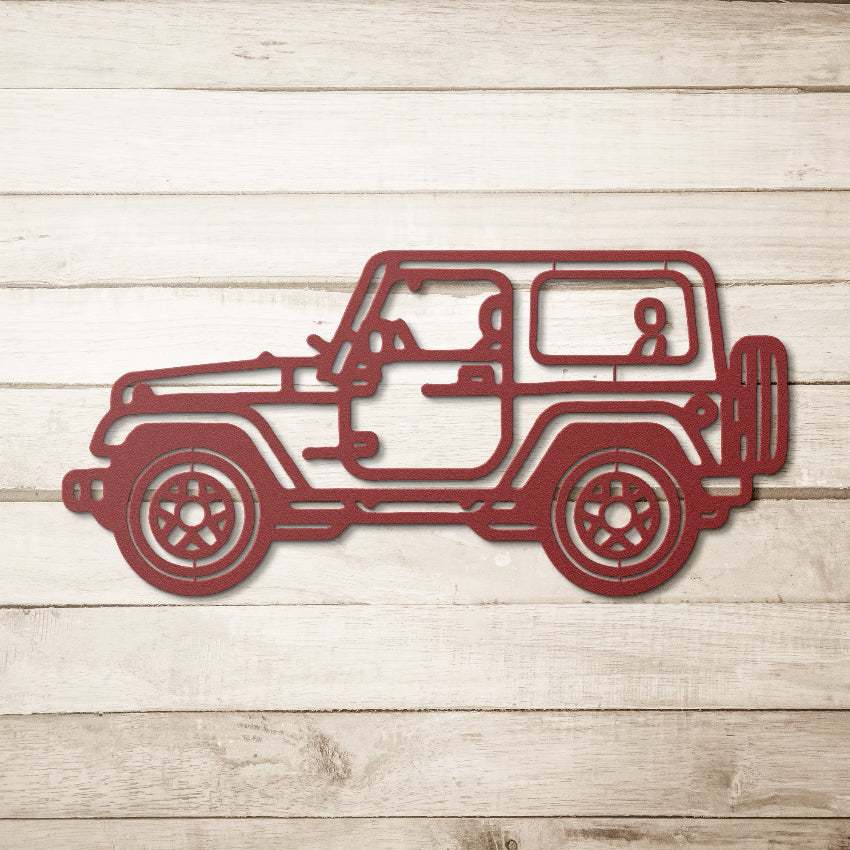 4x4 off road metal wall art powder-coated steel sign for adventure lovers