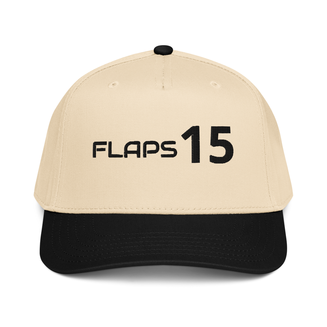 Flaps 15 panel aviation hat with a structured front panel and adjustable snap closure.