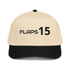 Flaps 15 panel aviation hat with a structured front panel and adjustable snap closure.