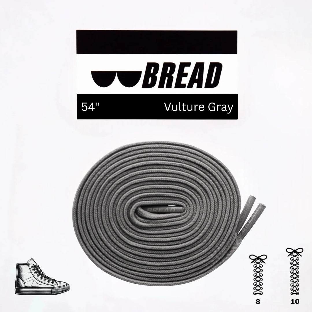 Vulture Gray stretchy Bread Laces securing shoes with one tie