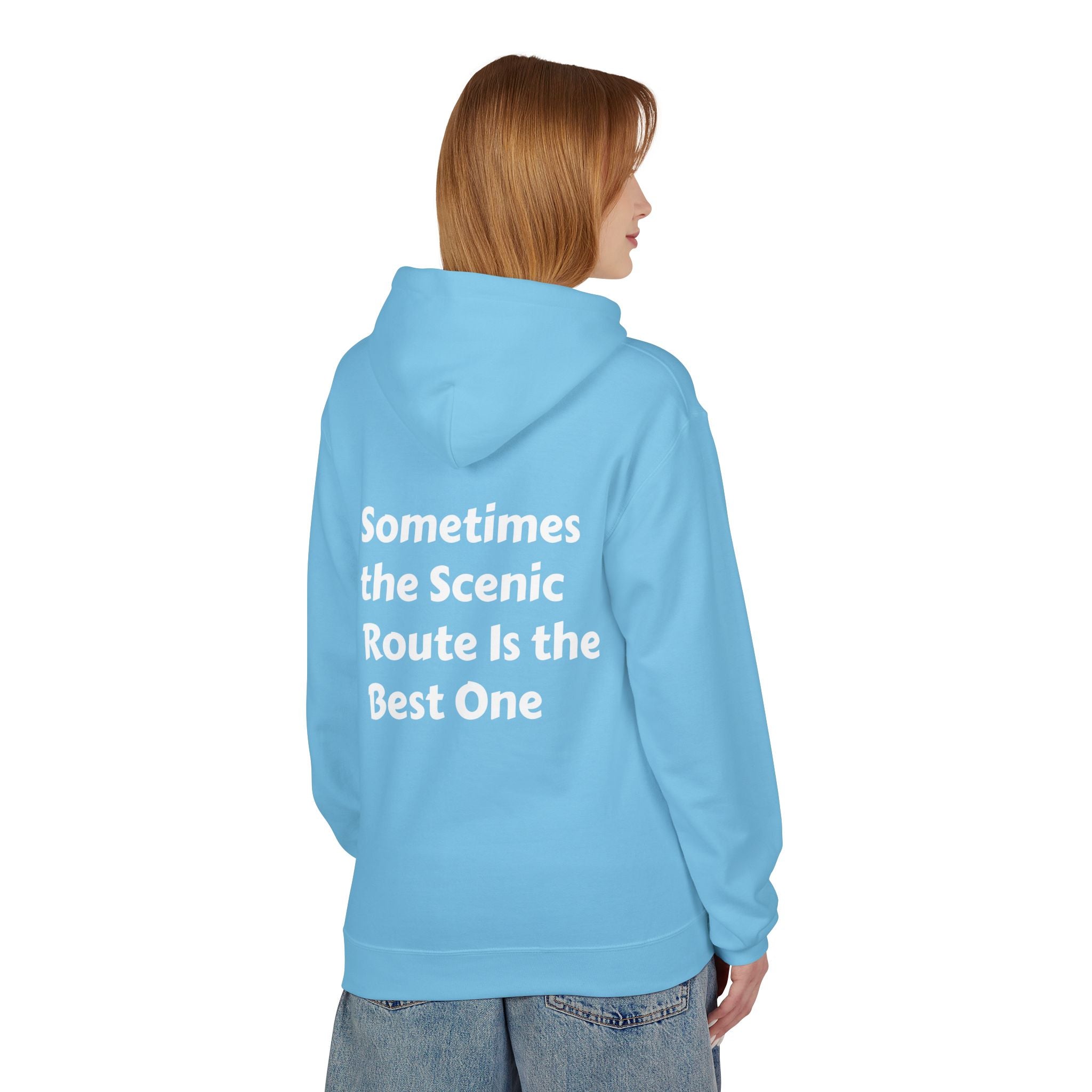Scenic Route Inspirational Hoodie, Cozy Gift for Travelers, Motivational Sweatshirt, Perfect for Road Trips, Unisex Hoodie
