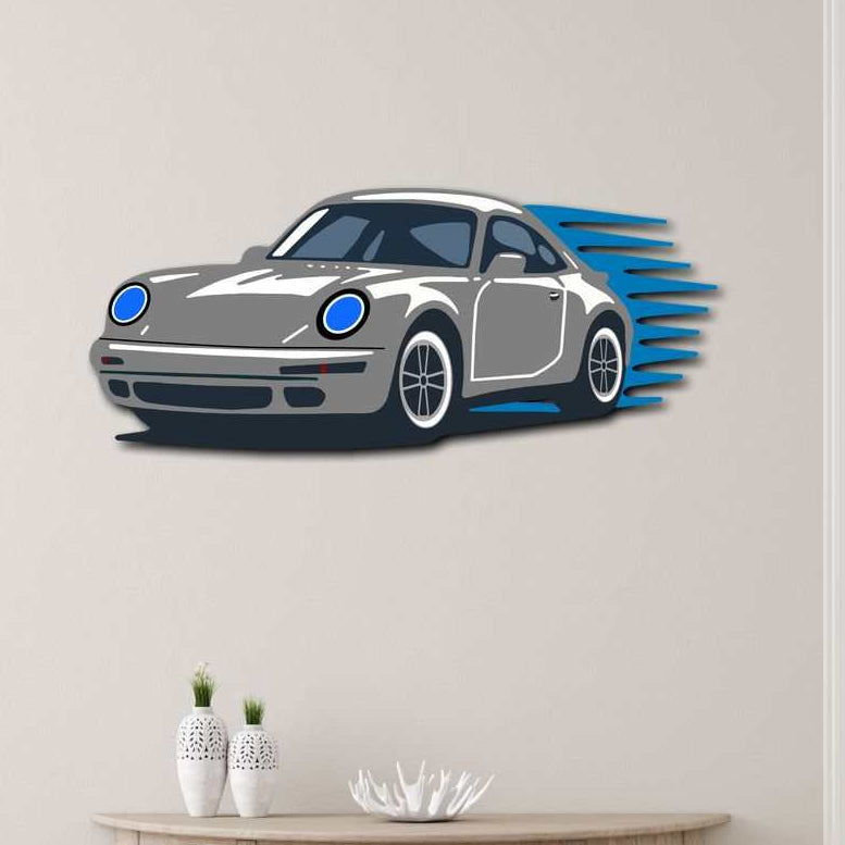 Performance coupe steel wall art garage wall decor with multicolor powder coat finish