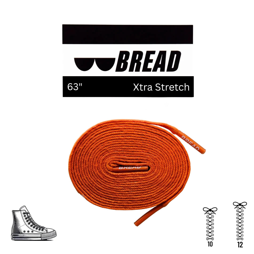 Coral Orange Bread Laces stretchy shoelaces for easy slip-on shoes
