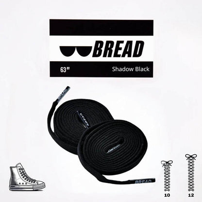 Shadow Black stretchy Bread Laces for easy slip-on shoes
