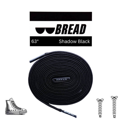 Shadow Black stretchy Bread Laces for easy slip-on shoes