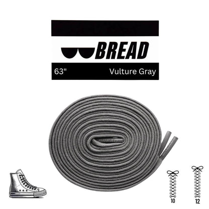 Vulture Gray Bread Laces stretchy shoelaces for secure one-tie fit
