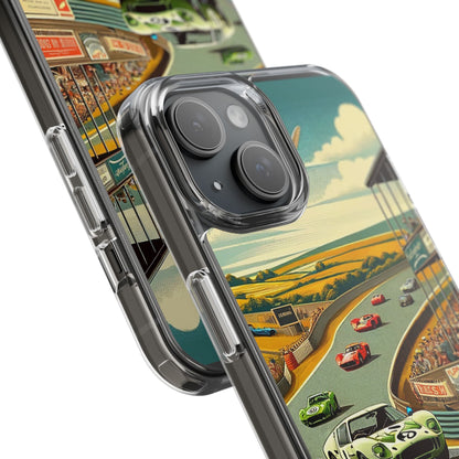 Vintage Racing Track Clear Impact-Resistant Phone Case